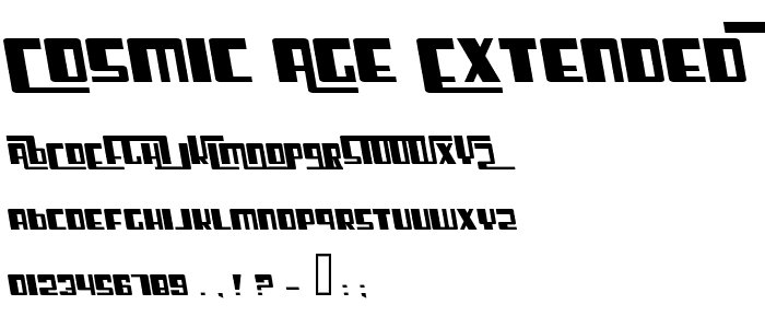 Cosmic Age Extended Italic font